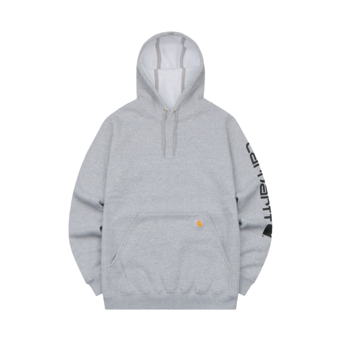 K288-E20 Carhartt Loose Fit Midweight Regular Logo Sleeve Graphic Hoodie Heather Grey Black
