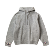 Kapital 5G Wool Hooded Sweater Speakeasy Embroidery Gray