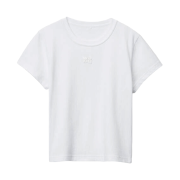 (W) Alexander Wang Puff Logo Shrunken T-Shirt in Cotton Jersey White