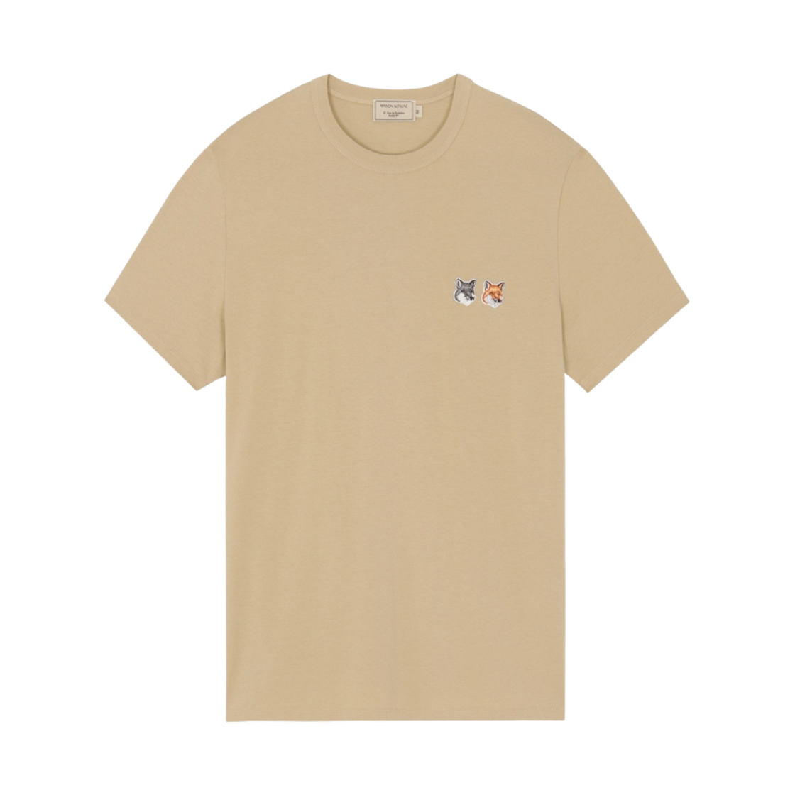 메종 키츠네 더블 폭스 헤드 패치 클래식 티셔츠 베이지(Maison Kitsune Double Fox Head Patch Classic T-Shirt Beige) - 1