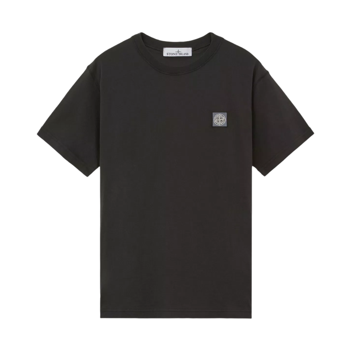 K1S1521002-37S0057-V0029 Stone Island 2100237 Organic Cotton Jersey Fissato Effect Slim-Fit Short-Sleeve T-Shirt with Compass Patch Black - 25SS