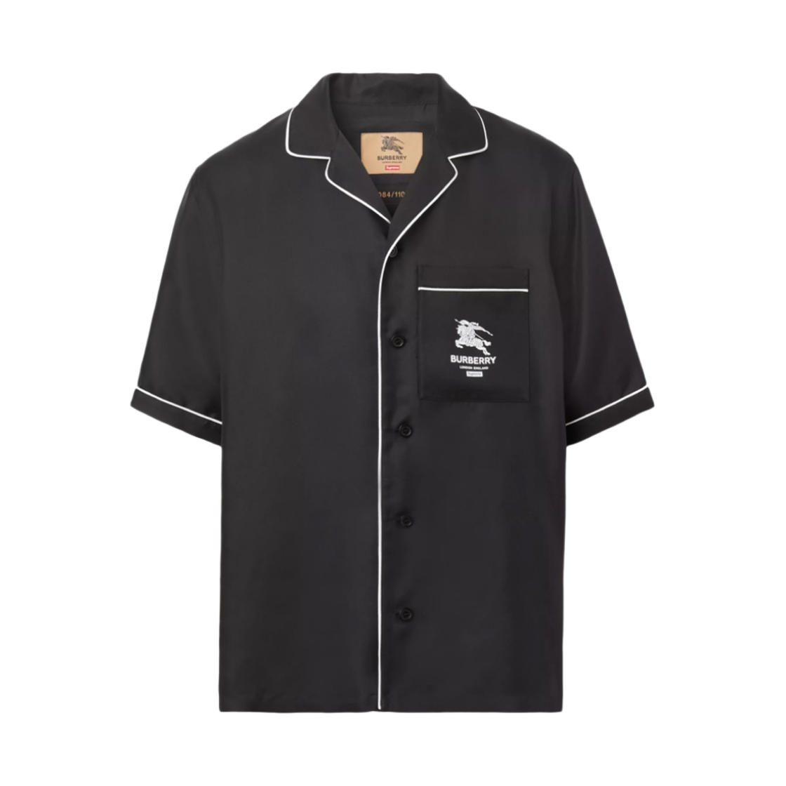 슈프림 x 버버리 실크 숏슬리브 파자마 셔츠 블랙 - 22SS