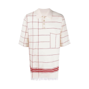 Maison Margiela Striped Polo Shirt White Red