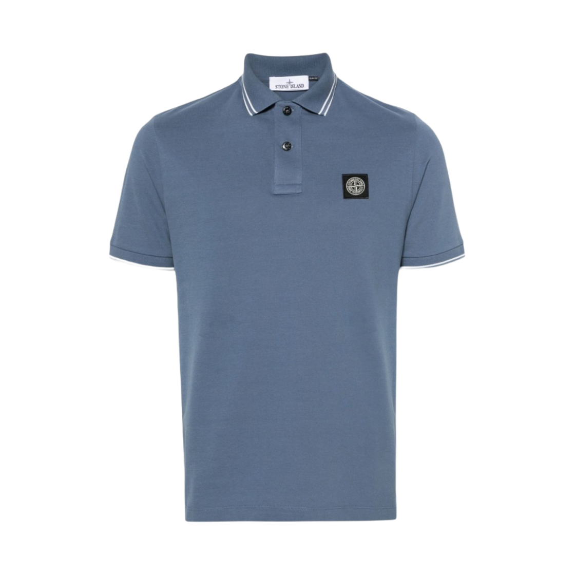 80152SC18-V0024 Stone Island 2SC18 Stretch Cotton Pique Short Sleeve Polo Shirt Avio Blue - 24SS