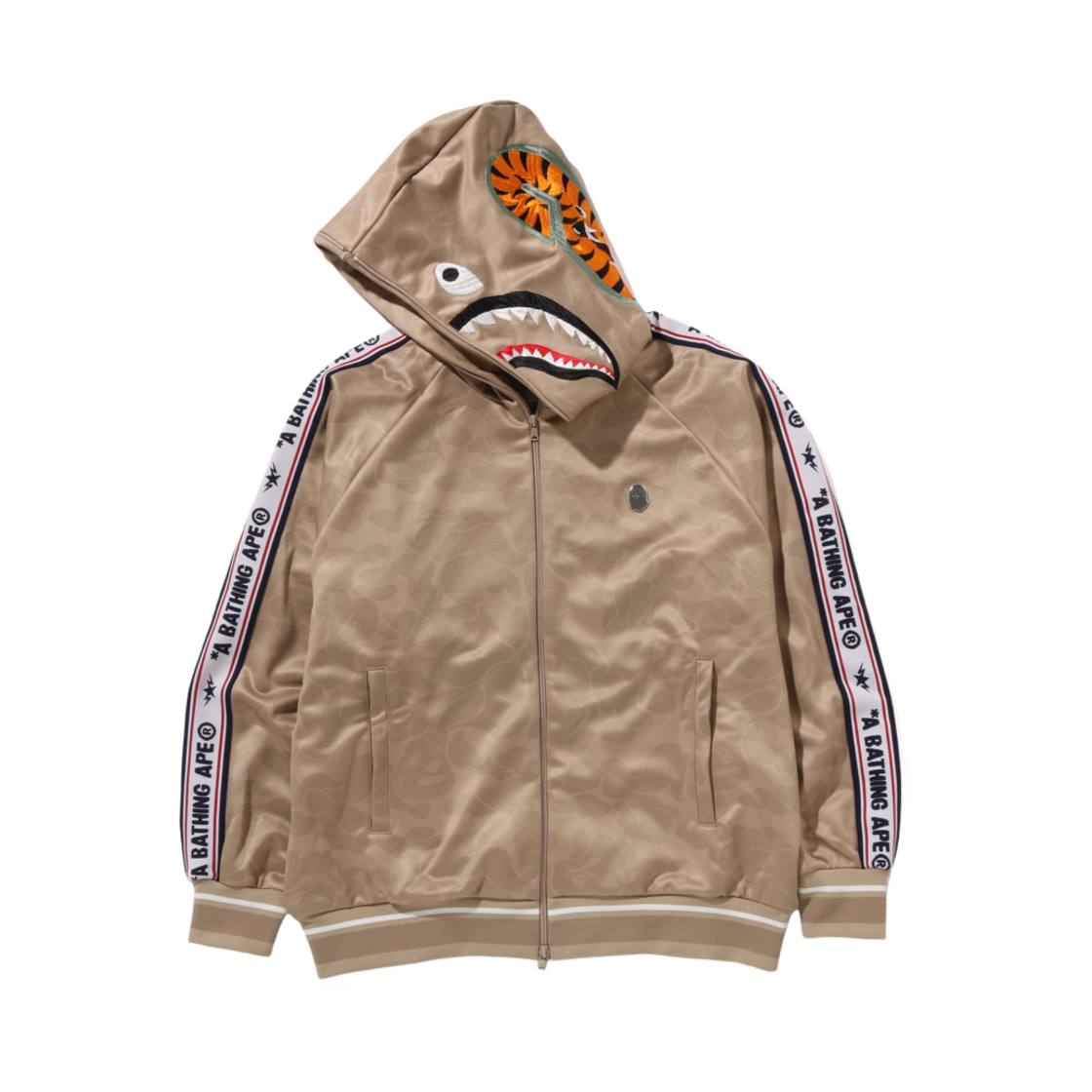 베이프 솔리드 카모 릴렉스드 핏 샤크 풀집 후드 베이지(BAPE Solid Camo Relaxed Fit Shark Full Zip Hoodie Beige) - 2