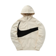 Nike Swoosh Half Zip Fleece Hoodie Coconut Milk Black - Asia