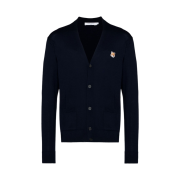 Maison Kitsune Fox Head Patch Classic Cardigan Navy