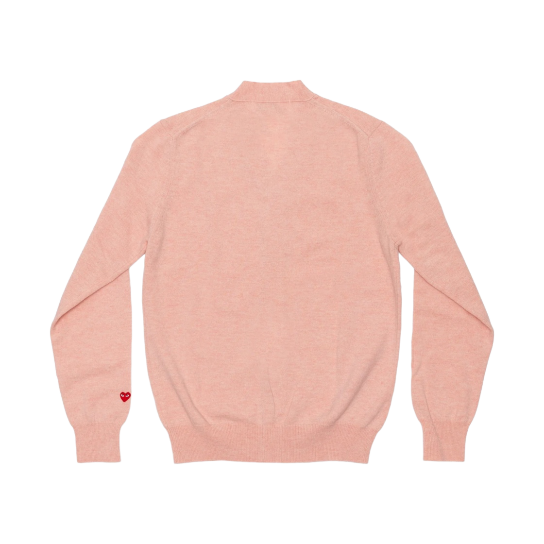 플레이 꼼데가르송 스몰 레드 하트 온 더 슬리브 가디건 파스텔 핑크(Play Comme des Garcons Small Red Heart On The Sleeves Cardigan Pastel Pink) - 2