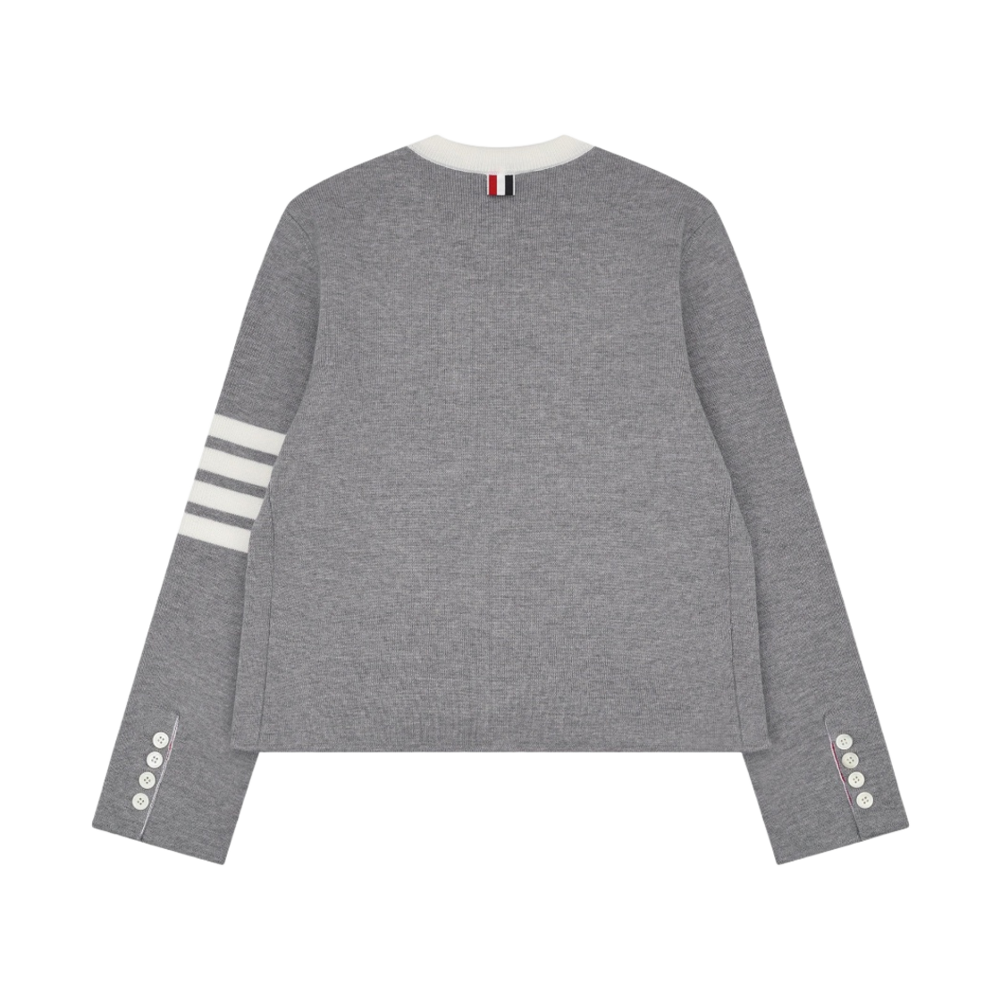 (W) 톰브라운 더블 페이스 메리노 사선 가디건 자켓 라이트 그레이((W) Thom Browne Double Face Merino 4-Bar Cardigan Jacket Light Grey) - 2