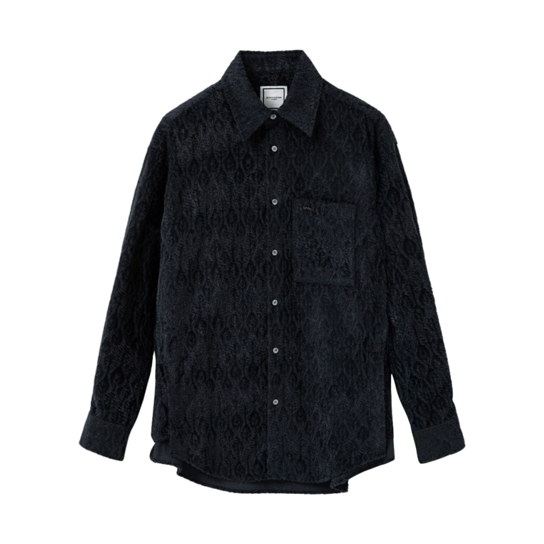 우영미 피콕 패턴 셔츠 네이비 - 24FW