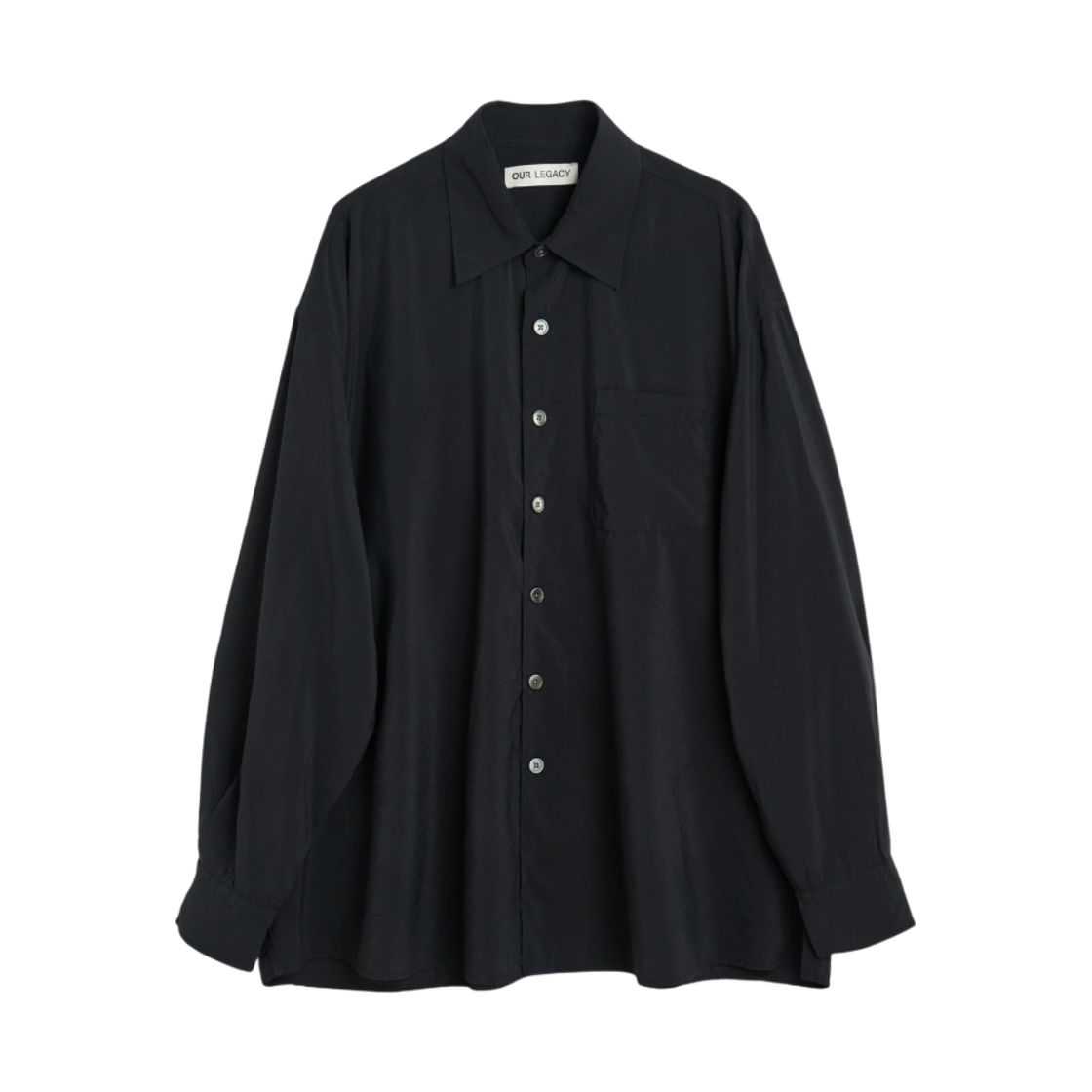 아워레가시 보로우드 셔츠 블랙 리퀴드 비스코스(Our Legacy Borrowed Shirt Black Liquid Viscose)