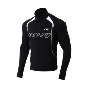 BORN TO WIN BRN Silver Line Half Zip Up Long Sleeve Black