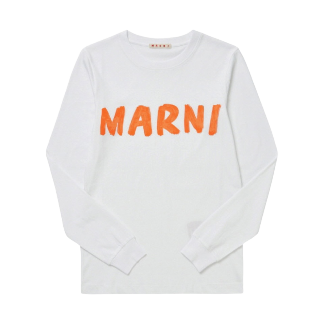 (W) 마르니 로고 롱슬리브 티셔츠 릴리 화이트((W) Marni Logo Long Sleeve T-Shirt Lily White)