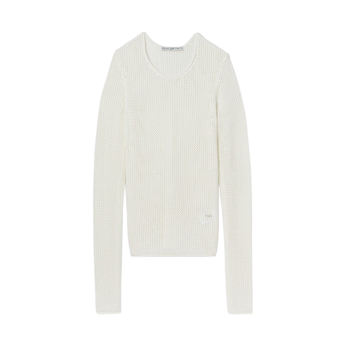 SL2302HKN02WHF Sllow Garmetns Women Crochet Knit Long Sleeve Ivory