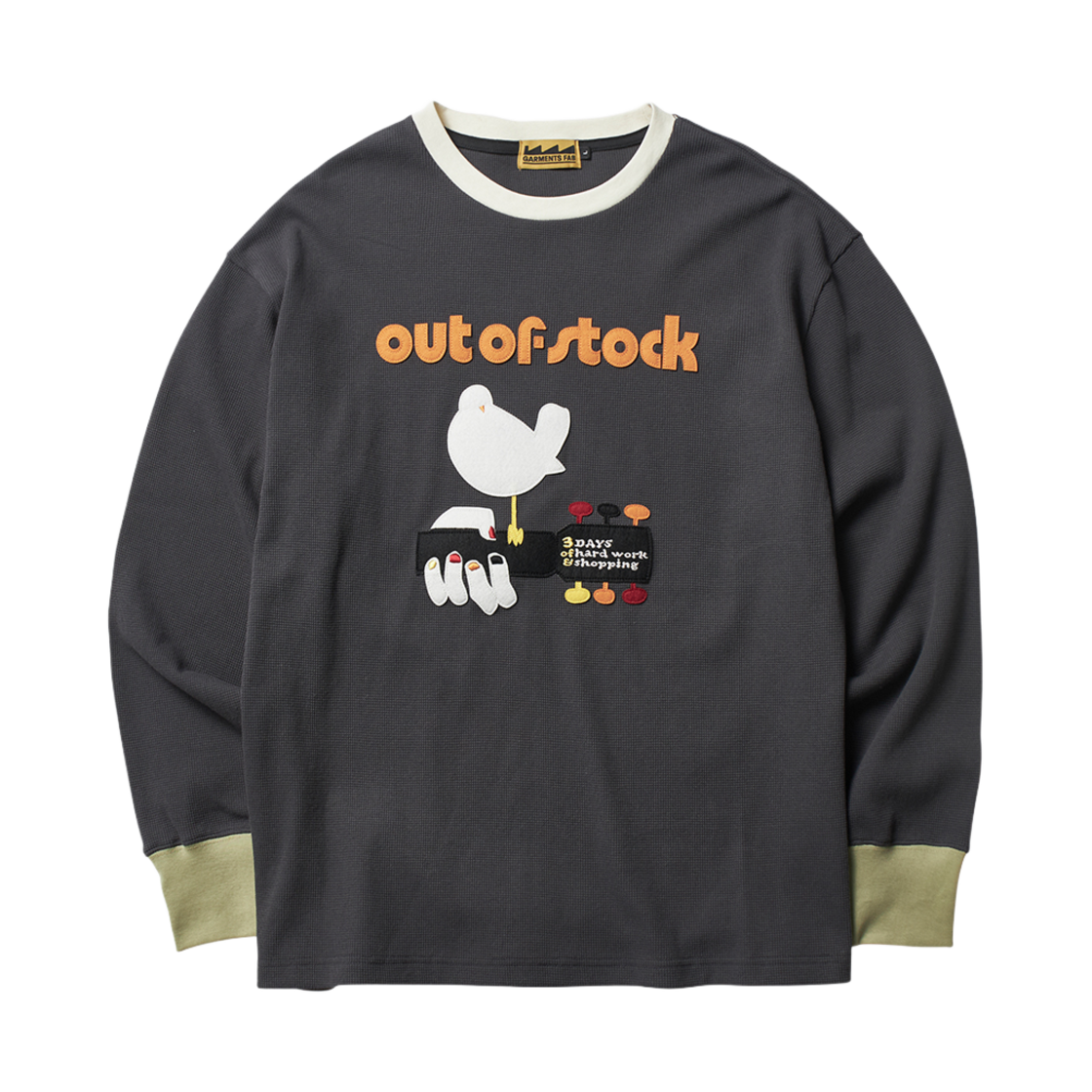 25SPGFLS03CH Garments Fab Out Of Stock EMB Longsleeve Charcoal