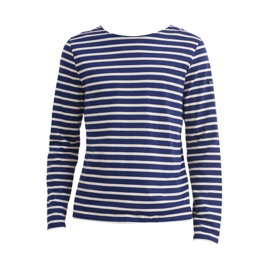 9858-51 Saint James Minquiers Modern Striped Sailor Long Sleeve T-Shirt Marine Ecru