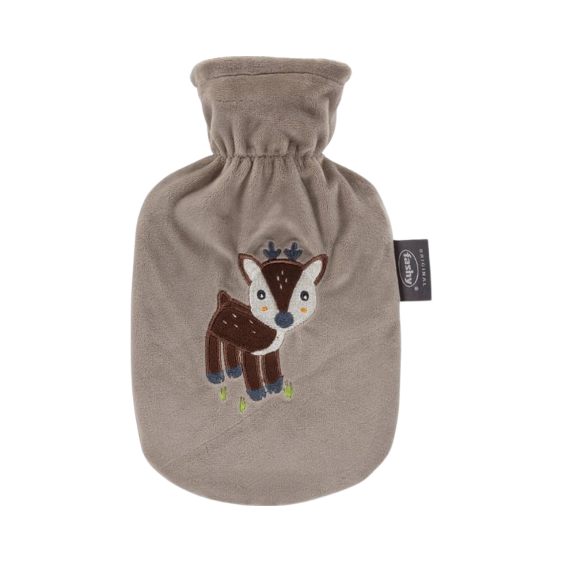 65270-28 Fashy Resi Hot Water Bottle 0.8L with Deer Fleece Cover Beige
