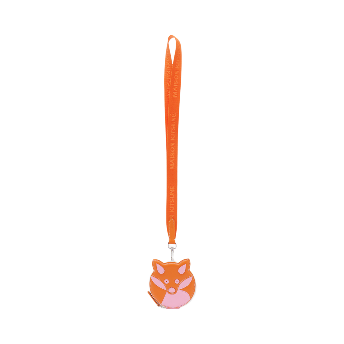 메종 키츠네 폭스 넥 동전 지갑 네온 오렌지(Maison Kitsune Fox Neck Coin Purse Neon Orange)
