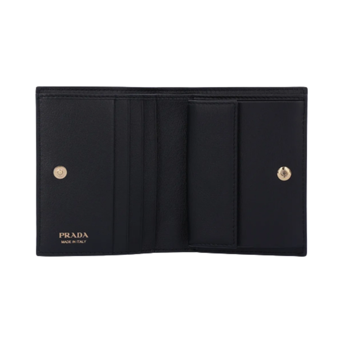 프라다 골드 메탈 로고 레더 반지갑 블랙(Prada Gold Metal Logo Leather Wallet Black) - 2