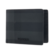 Burberry Check Slim Bifold Wallet Charcoal