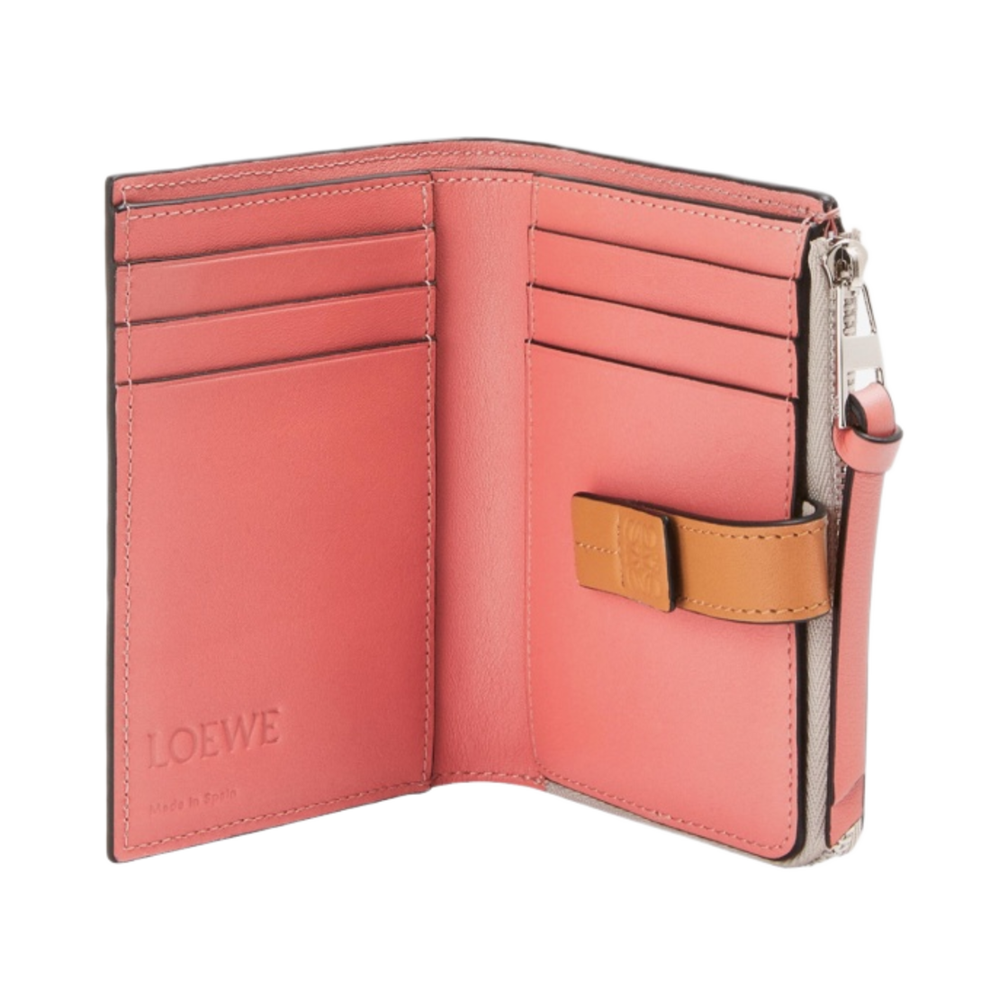 로에베 슬림 집 반지갑 소프트 그레인드 카프스킨 라이트 오트 허니(Loewe Slim Zip Bifold Wallet in Soft Grained Calfskin Light Oat Honey) - 2