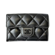 Chanel Classic Small Flap Wallet Lambskin & Black Black