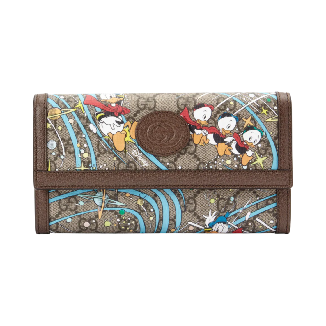 구찌 x 디즈니 도날드 덕 장지갑 베이지 에보니(Gucci x Disney Donald Duck Continental Wallet Beige Ebony) - 1