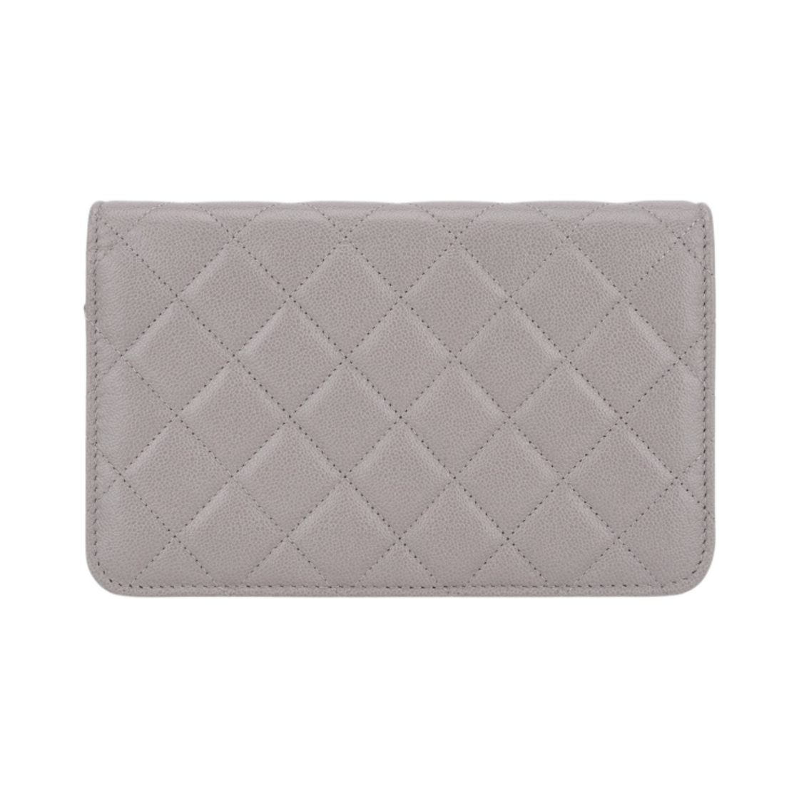 샤넬 클래식 체인 지갑 그레인드 카프스킨 & 골드 메탈 라이트 그레이(Chanel Classic Wallet On Chain Grained Calfskin & Gold Light Grey) - 2