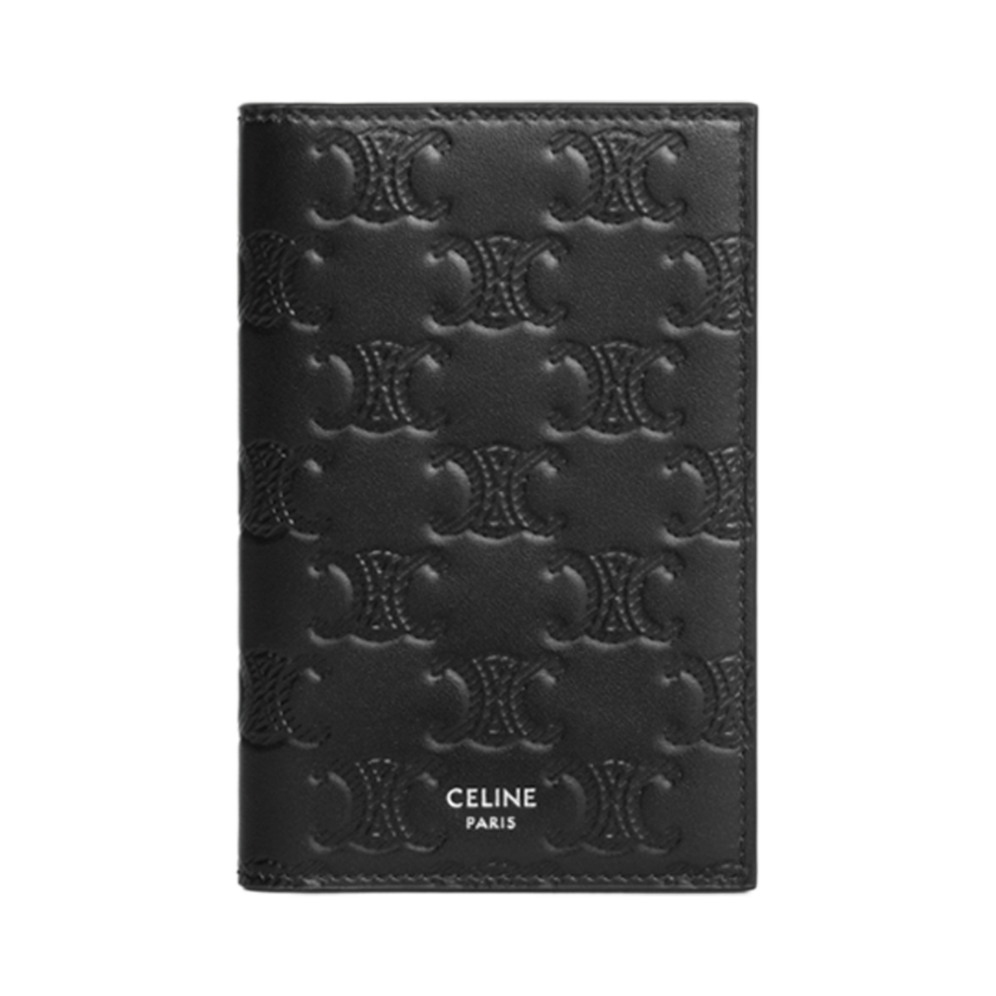 셀린느 버티컬 카드 홀더 카프스킨 트리옹프 엠보스 블랙(Celine Vertical Card Holder in Calfskin with Triomphe Embossed Black) - 1