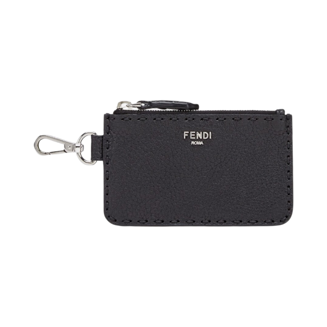 Fendi Selleria Leather Card Holder Black