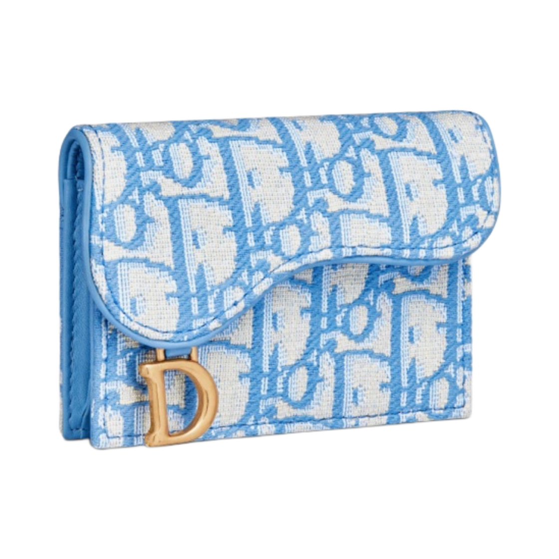 디올 새들 플랩 카드 홀더 콘플라워 블루 디올 오블리크 자카드(Dior Saddle Flap Card Holder Cornflower Blue Dior Oblique Jacquard) - 2