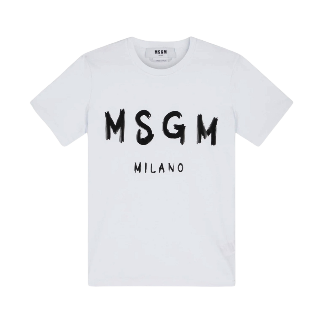 (W) 엠에스지엠 로고 코튼 티셔츠 화이트((W) MSGM Cotton T-Shirt with Logo White)