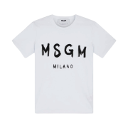 (W) MSGM Cotton T-Shirt with Logo White