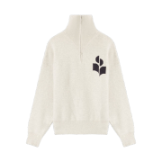 (W) Isabel Marant Azra Logo Sweater Light Grey - 22FW