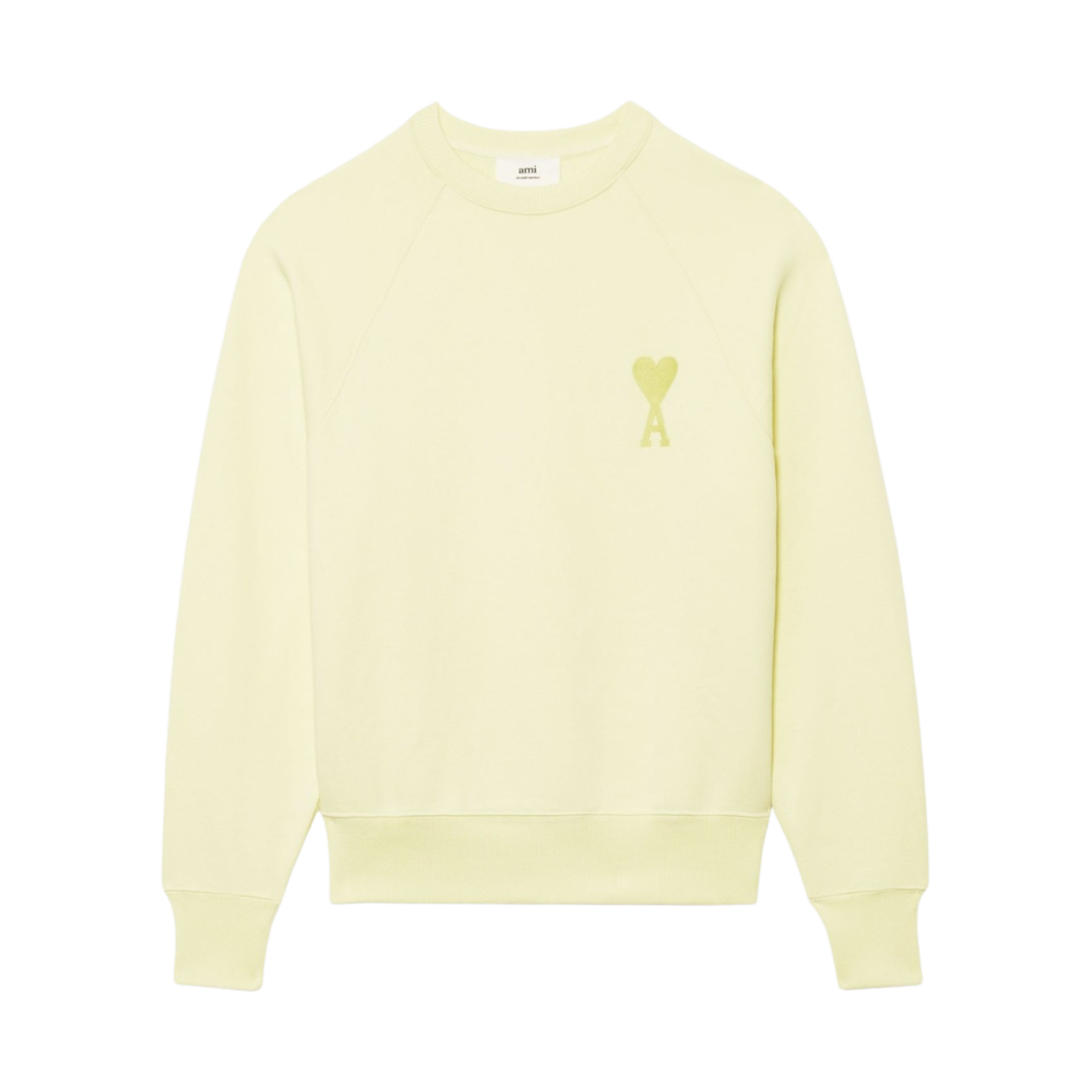 E22USW002-747-703 AMI de Coeur Tone-On-Tone Sweatshirt Pale Yellow - 22SS