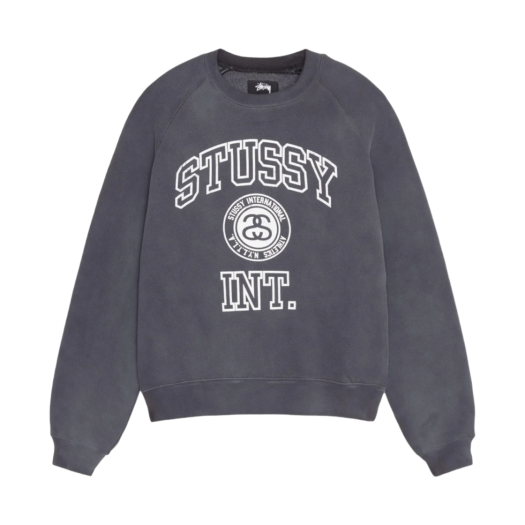 스투시 스탁 로고 크루넥 워시드 블랙 | Stussy | KREAM