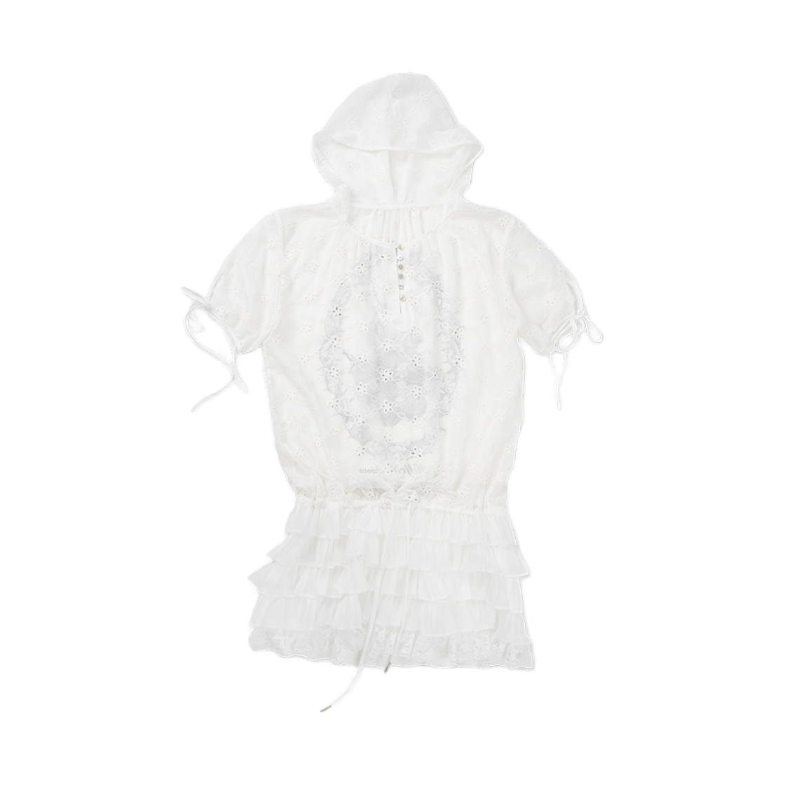 24SOP03IV Elfelfelf Archives Lace Hoodie Dress