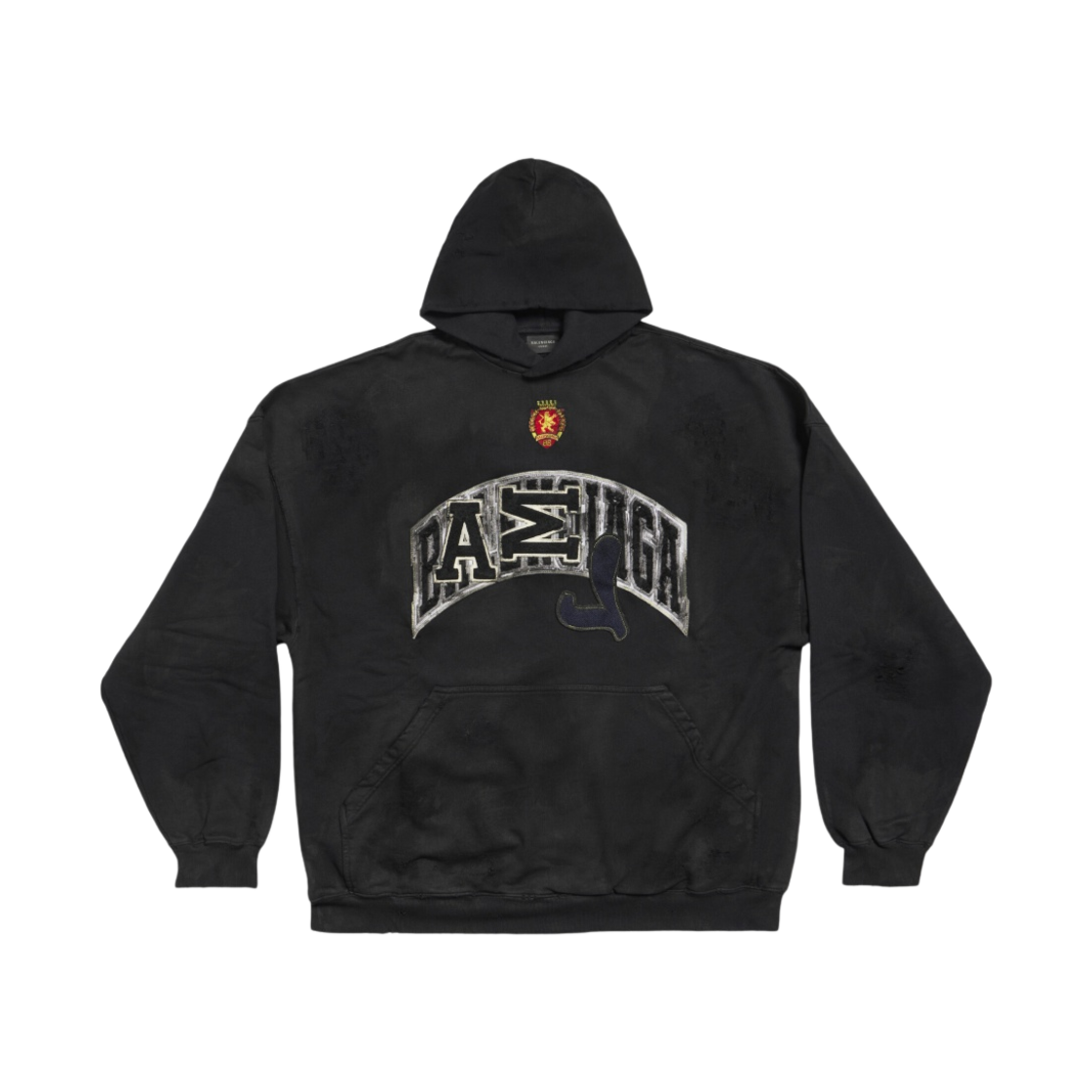 발렌시아가 스케이터 오버사이즈 후디 블랙 페이디드