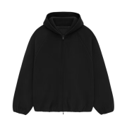 Essentials Brushed Hooded Bomber Black - 24FW