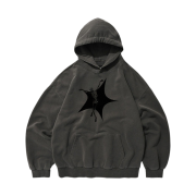 Suade Skull Star Hoodie Pigment Black