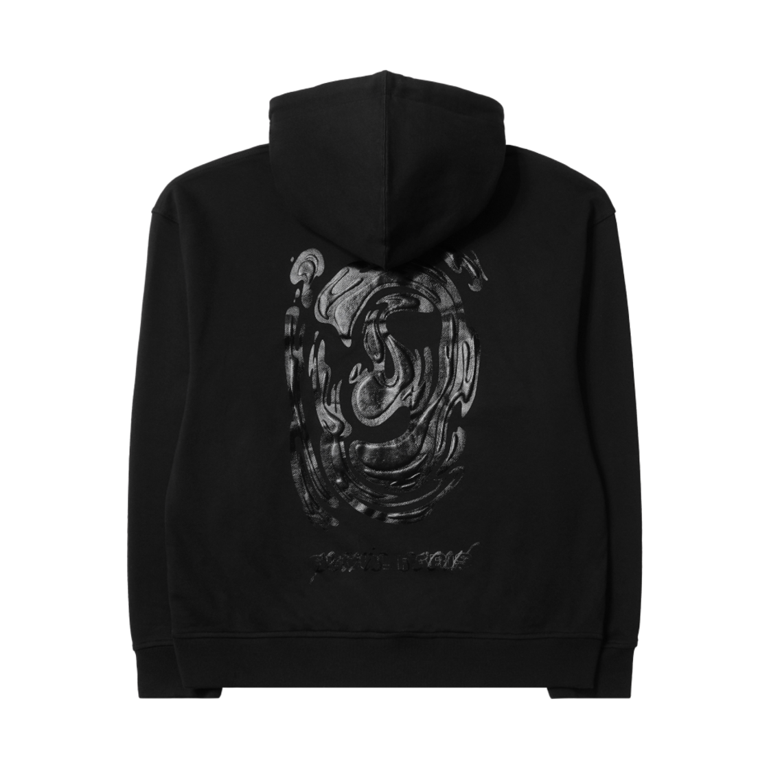 우영미 메탈릭 그래픽 후드 티셔츠 블랙 - 24FW(Wooyoungmi Metallic Graphic Hooded T-Shirt Black - 24FW)