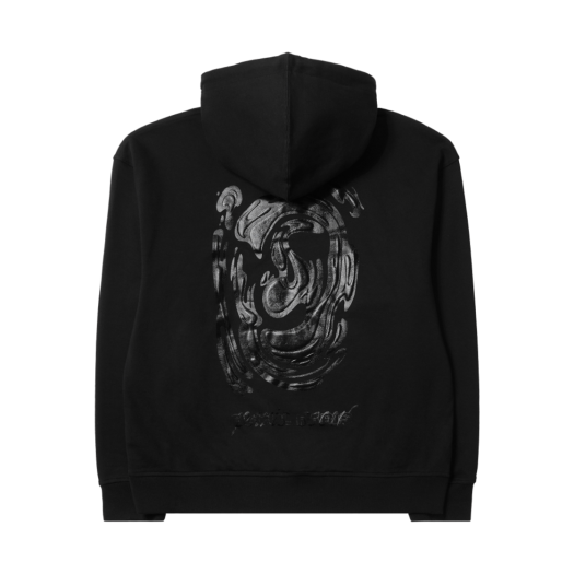 W243TS34729B Wooyoungmi Metallic Graphic Hooded T-Shirt Black - 24FW