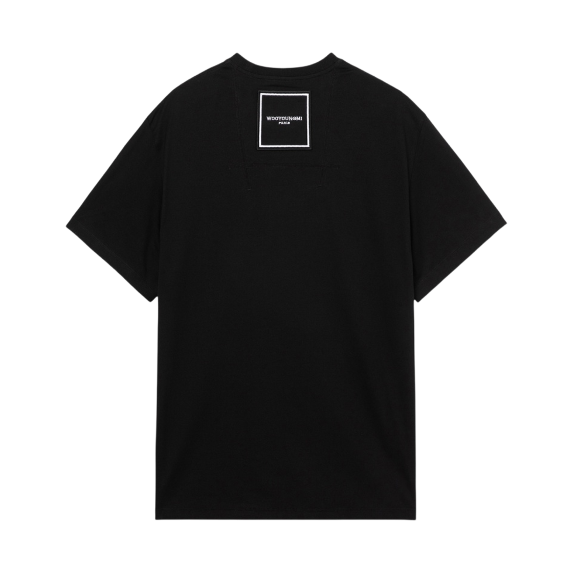 【関税込み】WOOYOUNGMI ブラック Line Embroidery Tシャツ WOOYOUNGMI: Black Line Embroidery T-shirt | SSENSE
