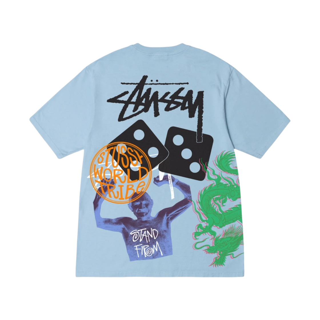 스투시 스트라이크 피그먼트 다이드 티셔츠 스카이 블루
