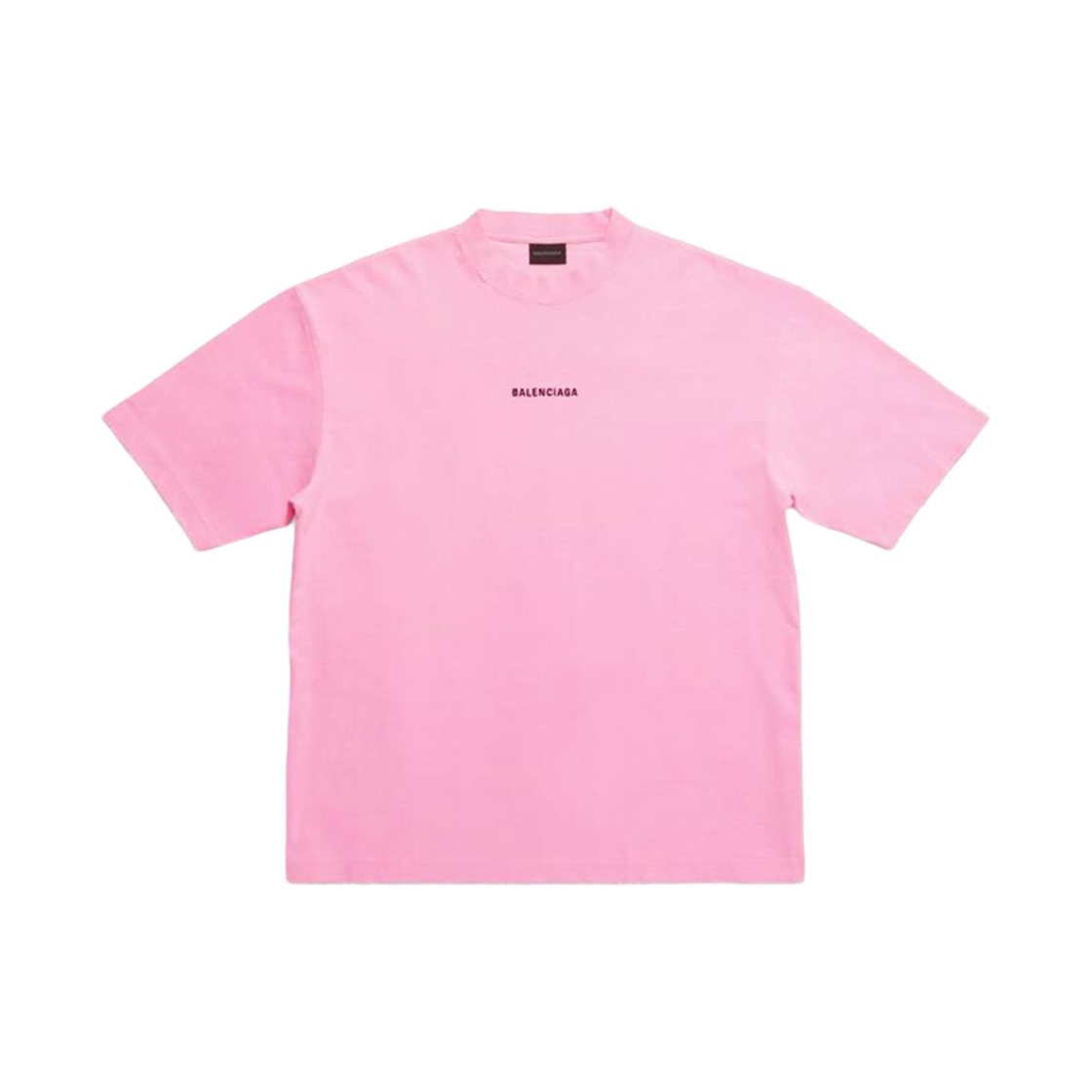 (W) 발렌시아가 백 티셔츠 미디움 핏 플루오 핑크((W) Balenciaga Back T-Shirt Medium Fit Fluo Pink) - 1