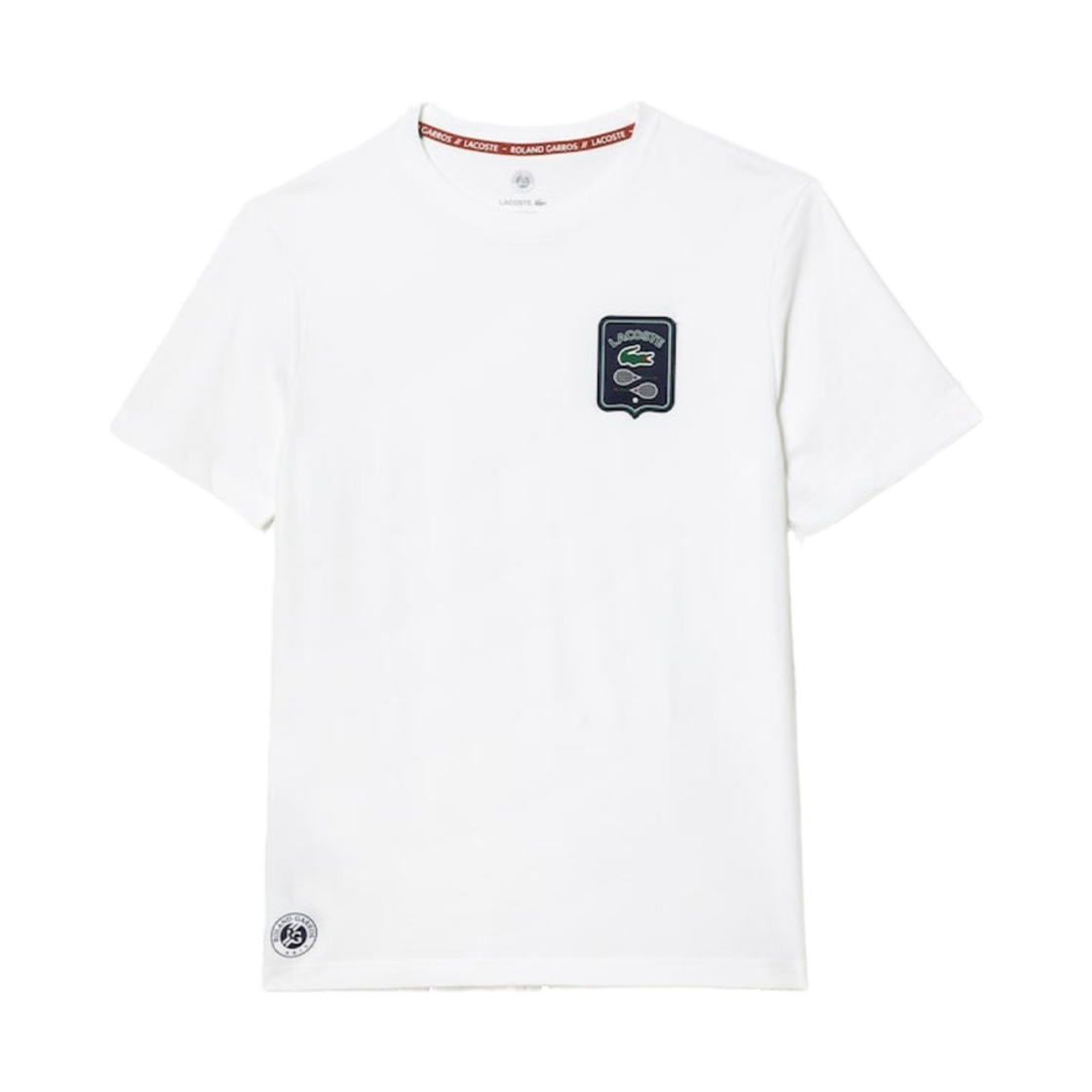라코스테 롤랑 가로스 라인 포인트 티셔츠 화이트(Lacoste Roland Garros Line Point T-Shirt White) - 1