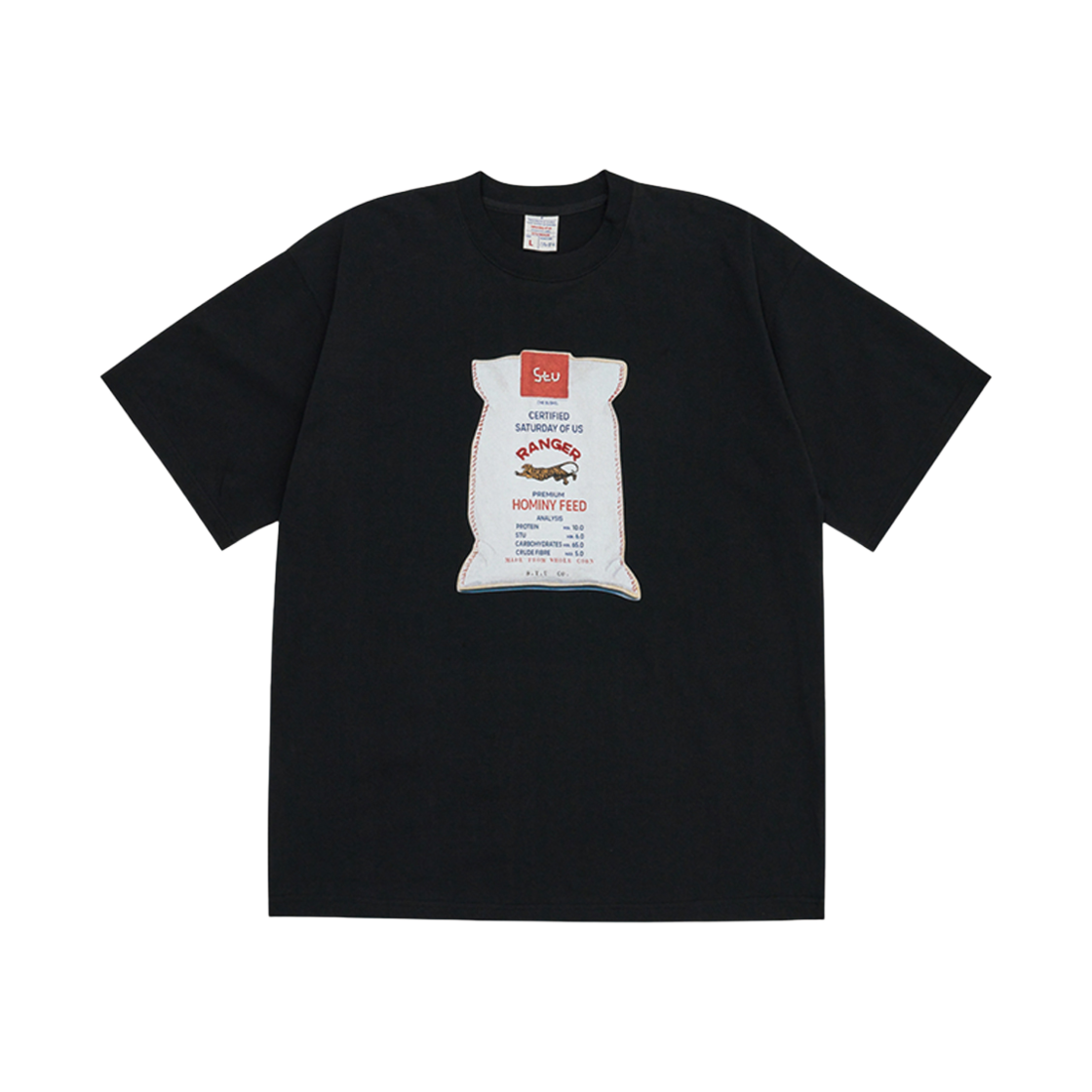 에스티유 벌랍 백 프린팅 비즈 티셔츠 블랙