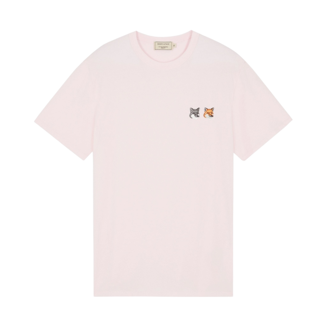 GU00155KJ0008 Maison Kitsune Double Fox Head Patch Classic T-Shirt Light Pink