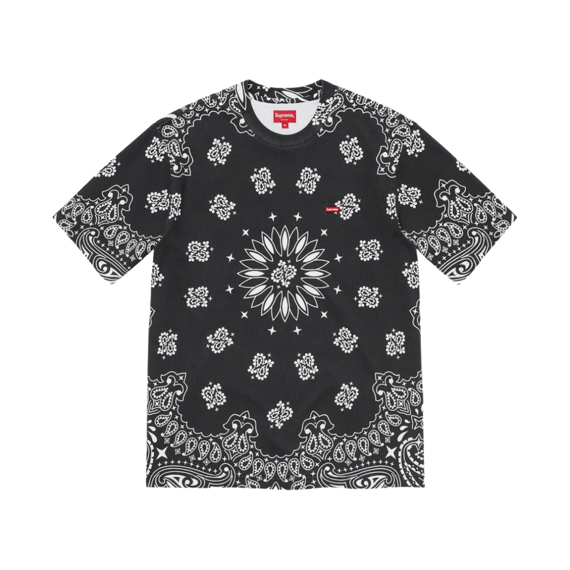 슈프림 스몰 박스 티셔츠 블랙 반다나 - 21SS(Supreme Small Box T-Shirt Black Bandana - 21SS)