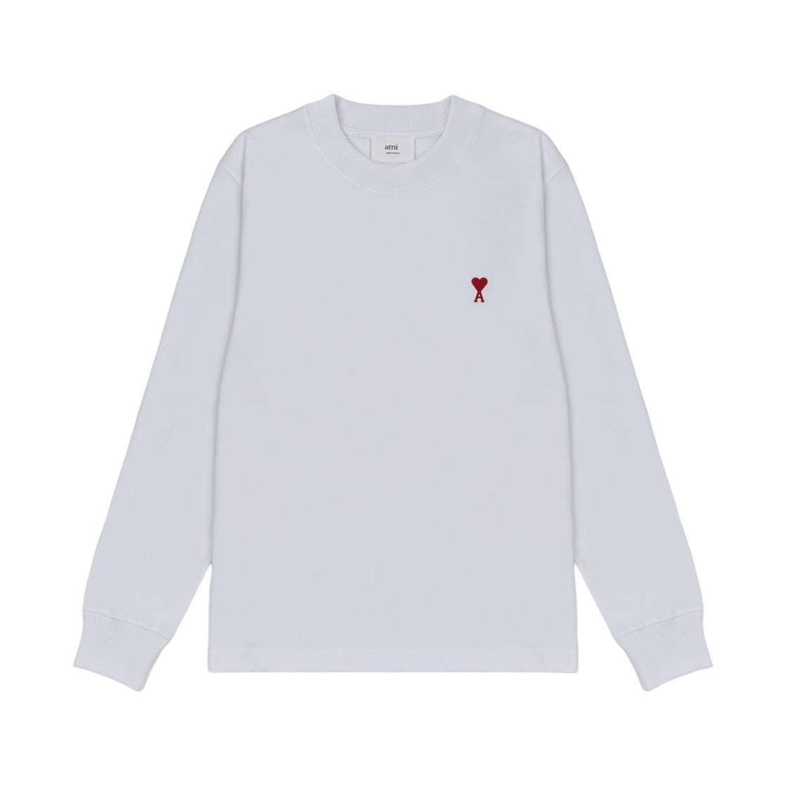 아미 스몰 하트 로고 롱슬리브 티셔츠 화이트(AMI de Coeur LS T-Shirt White)